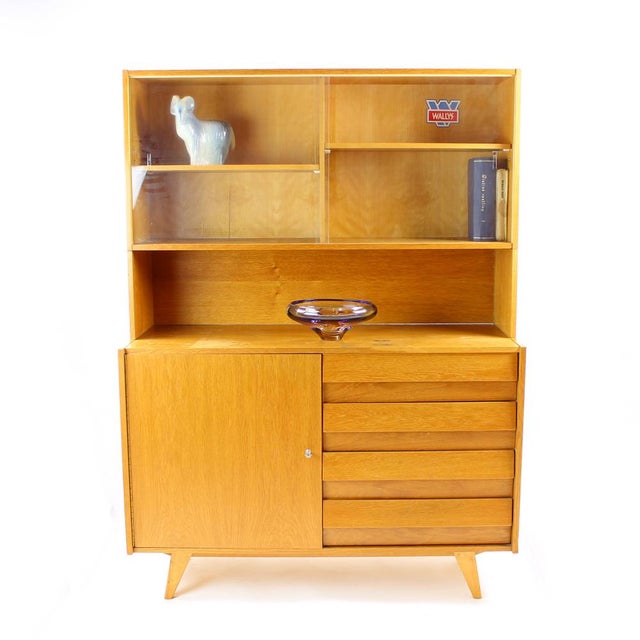 1960s Model U 460 Sideboard in Oak by Jiří Jiroutek for Interier Praha, 1960s, Set of 3 For Sale - Image 5 of 15