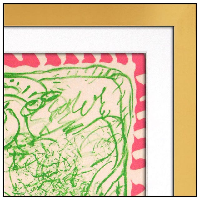 Green 1978 Restaurant De l'Union Abstract Green Lithograph Pierre Alechinsky For Sale - Image 8 of 8