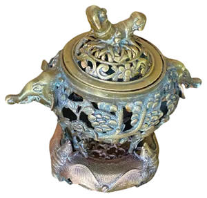 20th Century Chinese Incense Burner in Bronze