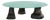 Green Glass Powder and Walnut Coffee Table by Alexander Knysch For Sale