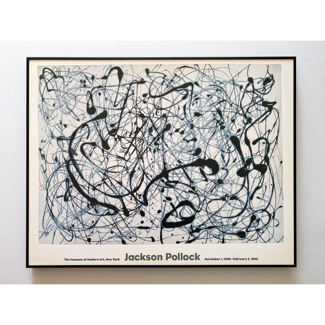 Jackson Pollock Vintage 1998 Abstract Expressionist Lithograph Print Framed Modernist Exhibition Poster " Number 14 : Gray " 1948 For Sale - Image 17 of 17