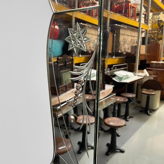 Italian Art Deco Mirror by Luigi Brusotti for La Permanente Mobili, 1940s For Sale - Image 7 of 15