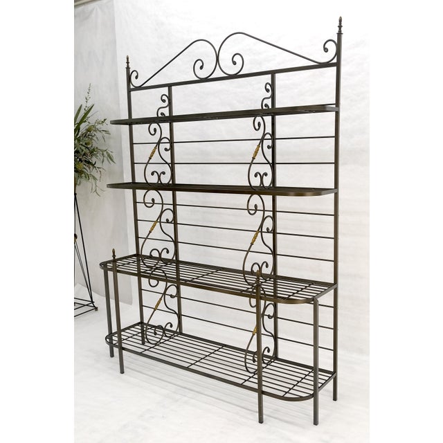 Vintage Steel & Brass Baker's Rack MINT For Sale - Image 12 of 17