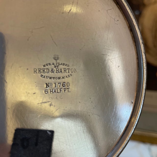 Silver Vintage Silver Plated Water Pitcher by Reed & Barton For Sale - Image 8 of 10