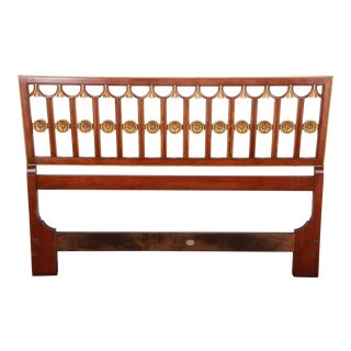 Baker Furniture Hollywood Regency Queen Size Headboard, 1960s For Sale