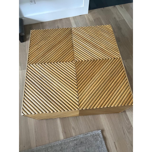 Contemporary Vintage Sculptural Rattan Coffee Table For Sale - Image 3 of 4