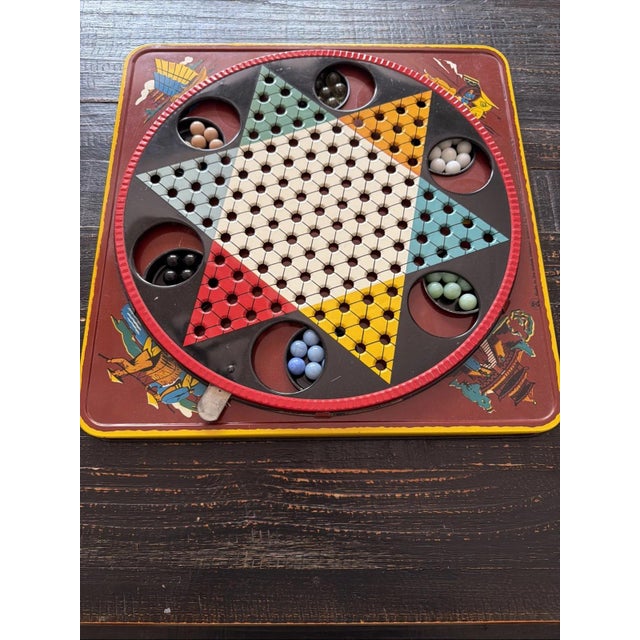 Vintage Ranger Steel Products Pagoda Chinese Checkers Rotating Board with original marbles. Used but good condition with...
