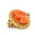 Late 19th Century Victorian Hand-Carved Mediterranean Coral Cameo Brooch in 14k Gold With Seed Pearls For Sale - Image 11 of 13