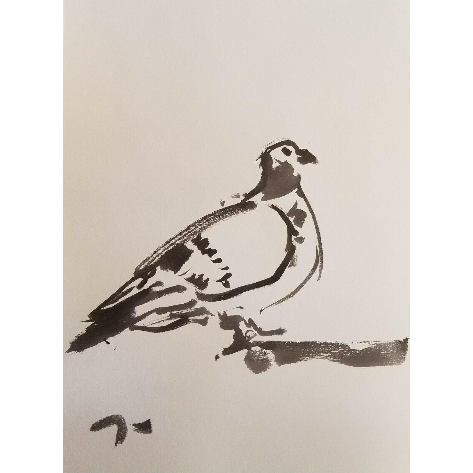 Jose Trujillo Abstract Pigeon Ink Wash On Paper Painting Chairish