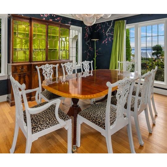 Elegant traditional mahogany china cabinet in the Georgian Revival (Colonial Revival) style, crafted in the early to mid...