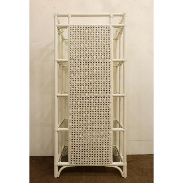 Lacquered Canework Shelves in Bamboo and Glass, 1980s, Italy, Set of 2 For Sale - Image 5 of 13