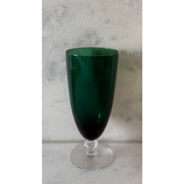 Set of 5 Vintage Tiffin-Franciscan Killarney Green Footed Glasses For Sale In Austin - Image 6 of 12