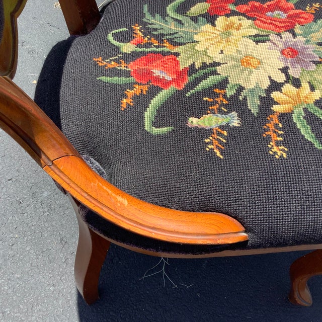 Antique Victorian Needlepoint Chair For Sale - Image 10 of 12