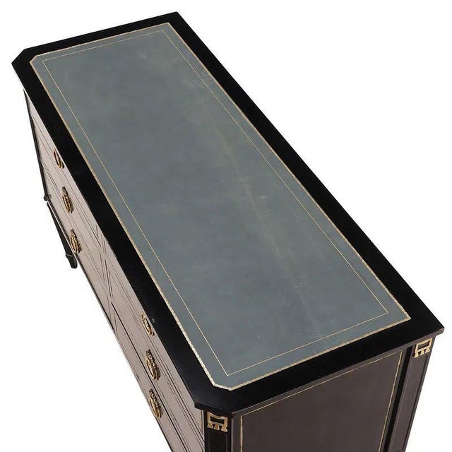 Vintage French Jansen Manner Black Lacquered Dresser For Sale - Image 4 of 5