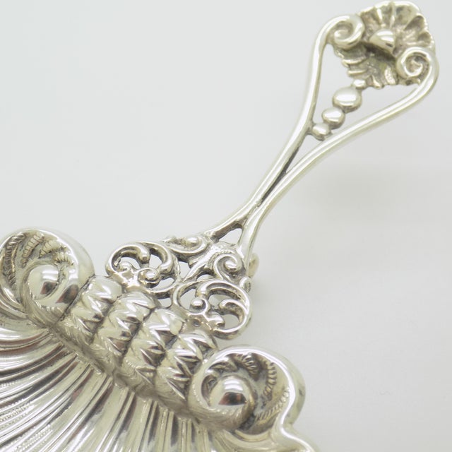 Metal Vintage Italian Handmade Shell-Shaped 925 Sterling Silver Spoon, Padua, 1980s For Sale - Image 7 of 12