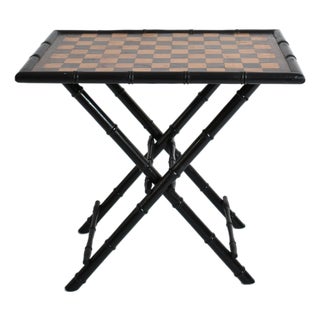 Ebonised Wood and Faux Bamboo Table, 1960s For Sale