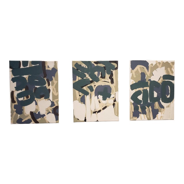 Contemporary Abstract Paintings by Lionel Lamy "a.s.t." Tryptic. For Sale