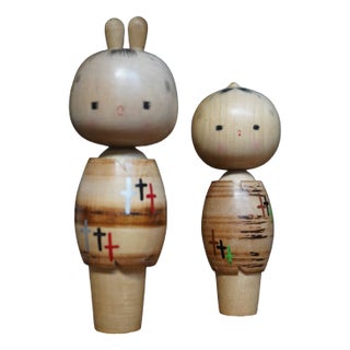 Vintage Sosaku Kokeshi by Maruyama Hougetsu, Japan, 1960s, Set of 2 For Sale