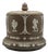Large Antique Stilton Cheese Dome and Stand from Adams Brown Jasperware, England, 1880s, Set of 2 For Sale