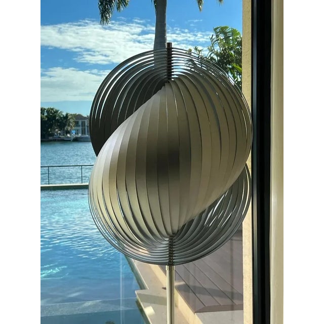 Henri Mathieu 1960s French Steel Spiral Floor Lamp by Henri Mathieu For Sale - Image 4 of 5