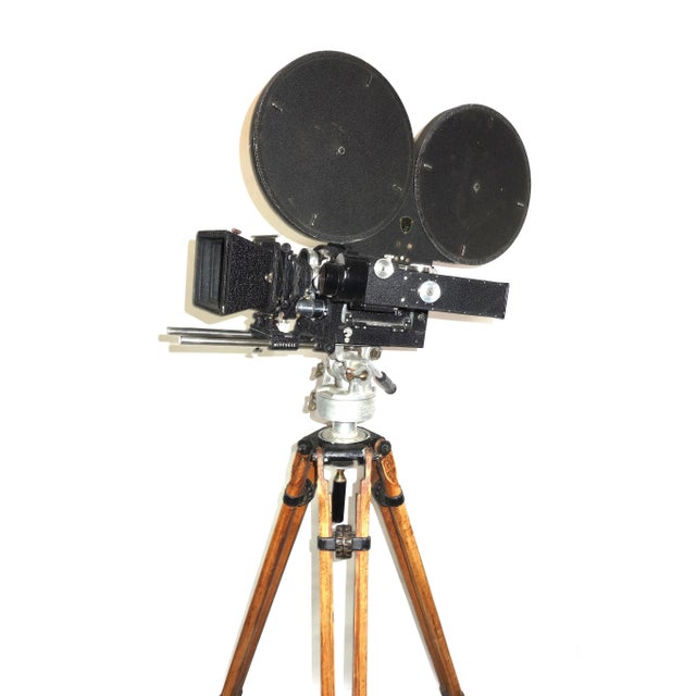 1940s Mitchell Mid-20th Century Motion Picture Movie Studio Camera on Tripod For Sale - Image 5 of 9
