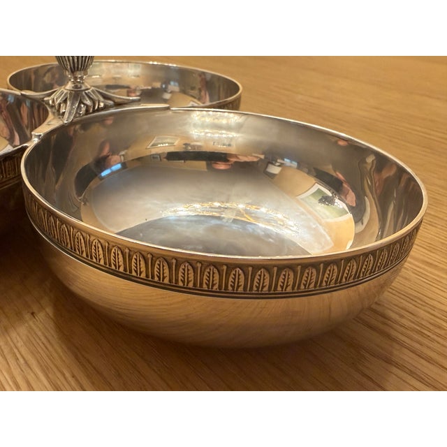 Christofle Christofle "Malmaison" Silver-Plated 3-Bowl Server For Sale - Image 4 of 7