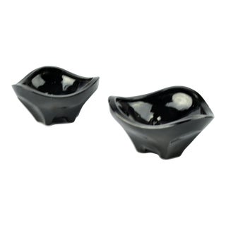 1970s Organic Modern Pair of Hyalite Bowls Huta Ząbkowice j.s. Drost, Poland For Sale