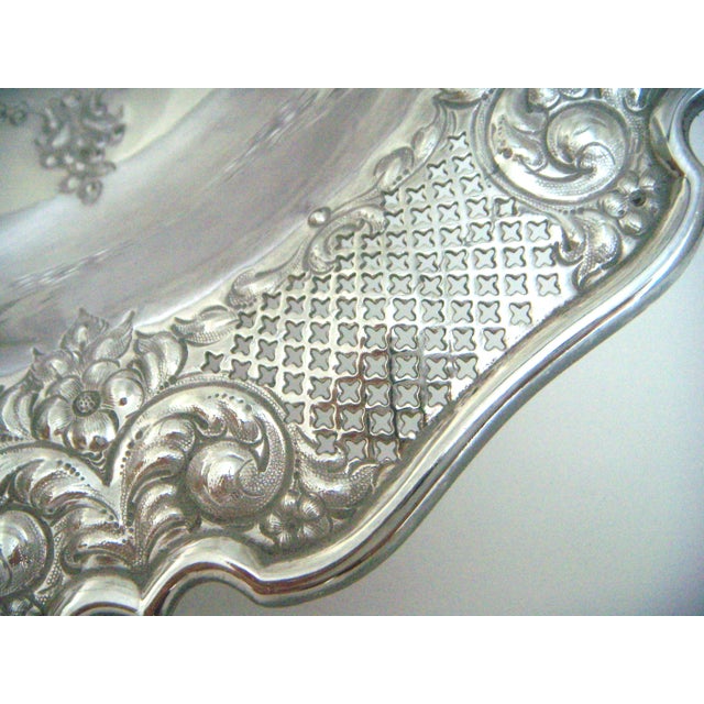 Antique English Lloyd, Payne & Ariel Reticulated Silver Cake Stand or Basket For Sale - Image 4 of 6