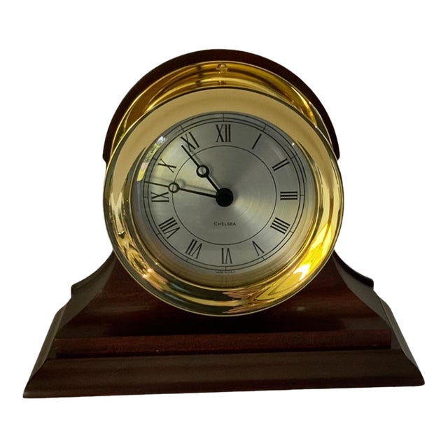 Vintage Chelsea Clock Presidential Brass Mantel Clock Model 20906 Working Nos Usa 1980s For Sale