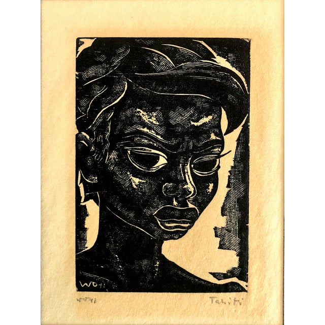 A Set of Two Original Woodblock Prints of 1930s-1940s Tahitian Life, by Wolfgang Wolff For Sale In San Francisco - Image 6 of 7