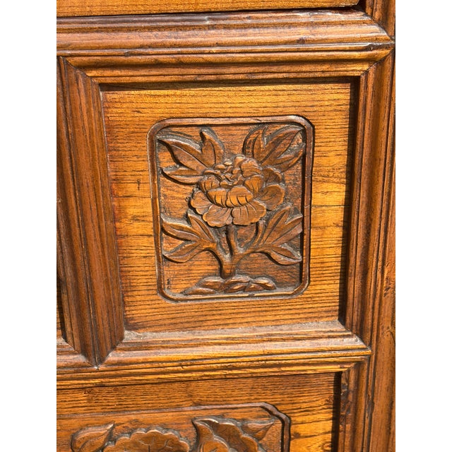 Antique Chinese Carved Altar Coffer Cabinet For Sale - Image 4 of 11