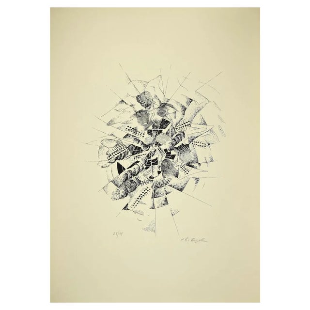 Elio Mazzella, Composition, Lithograph, Late 20th Century For Sale