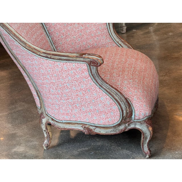 Red 19th Century Italian Painted Bergère For Sale - Image 8 of 9