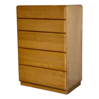Heywood Wakefield Stardust Maple Tallboy Chest of Drawers Mid-Century Modern 1950s For Sale