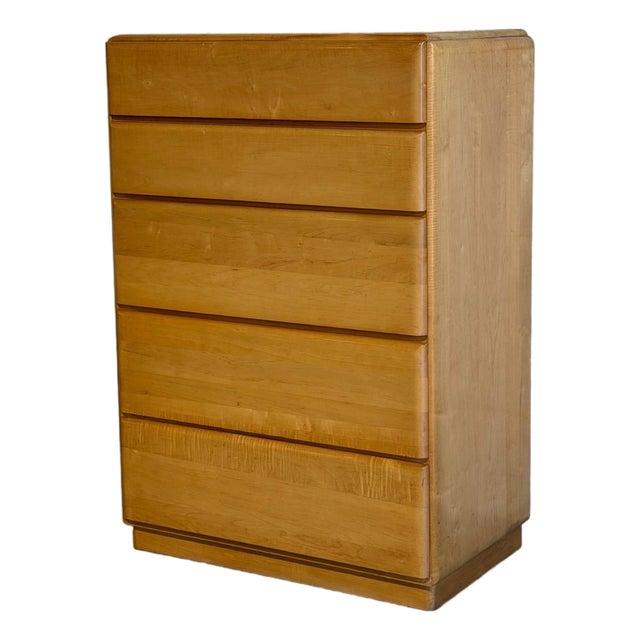 Heywood Wakefield Stardust Maple Tallboy Chest of Drawers Mid-Century Modern 1950s For Sale
