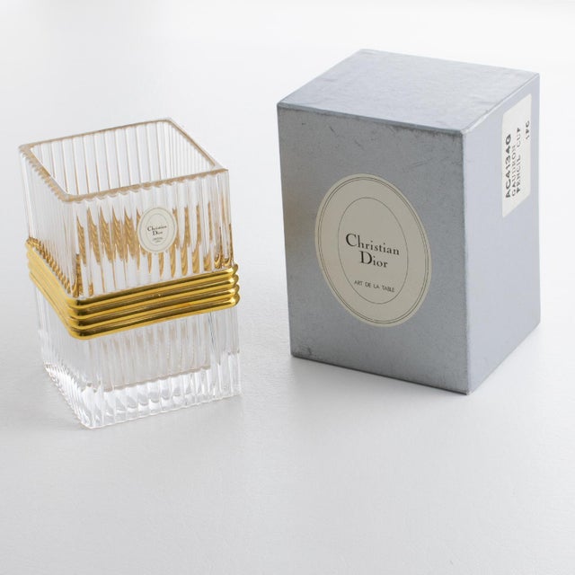 Christian Dior Paris Crystal Desk Accessory Pencil Cup, circa 1990 For Sale In Atlanta - Image 6 of 16