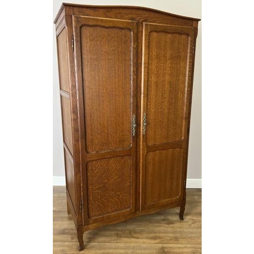 Vintage French Louis XVI Style Carved Oak 2-Door Armoire For Sale - Image 12 of 12