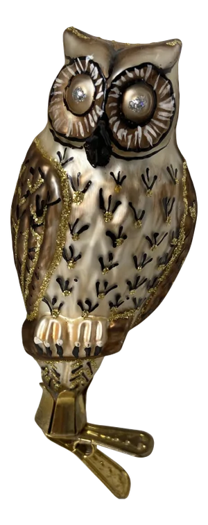 Vintage Glass Owl Ornament