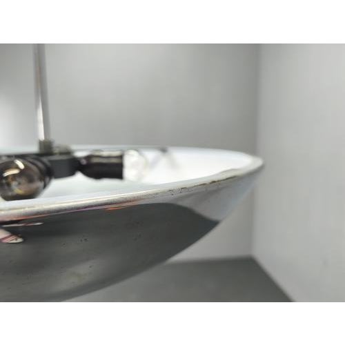 Bauhaus UFO Pendant Light in Chrome and Glass from Drupol, 1940s For Sale - Image 11 of 13