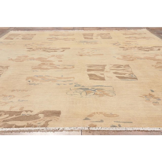 Tan Vintage Indian Rug - 08'00 X 09'09 For Sale - Image 8 of 9