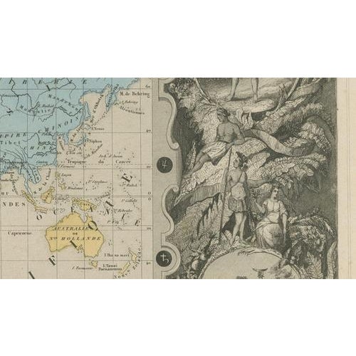 Antique Planisphere World Map, 1845 For Sale - Image 12 of 16