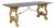 19th Century Large Italian Lacquered Lyre Table in Siena Yellow and Dark Brown For Sale