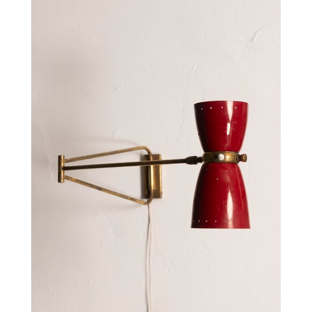 1950s Adjustable Wall Lamp attributed to Robert Mathieu, France, 1950s For Sale - Image 5 of 10