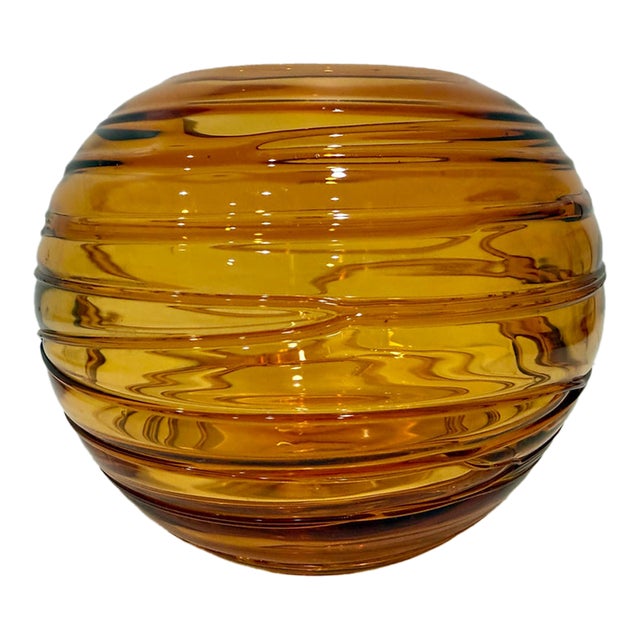 Fulvio Bianconi Venini Honey Bee Hive Ribbed Italian Art Glass Bowl Vase 1970s For Sale
