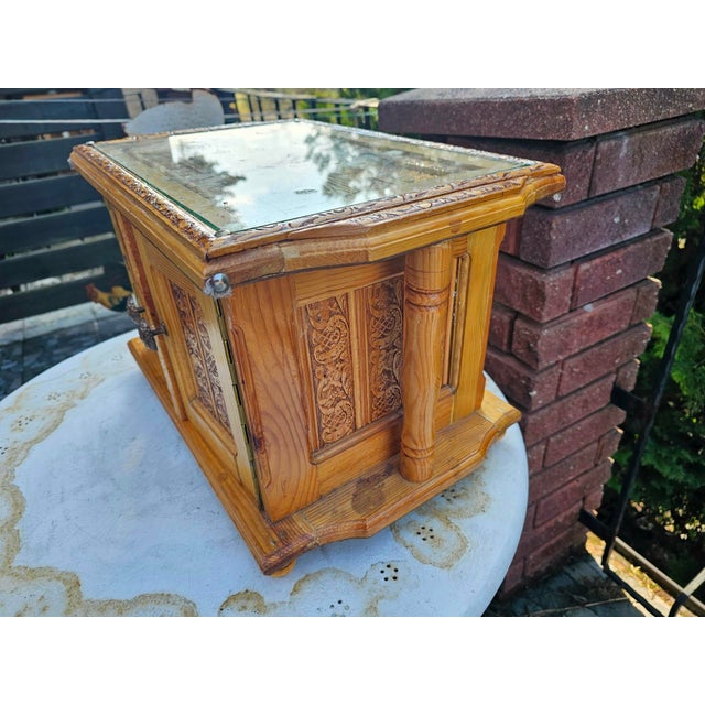 Carved Wooden Box for Relics, 1950s For Sale - Image 3 of 10