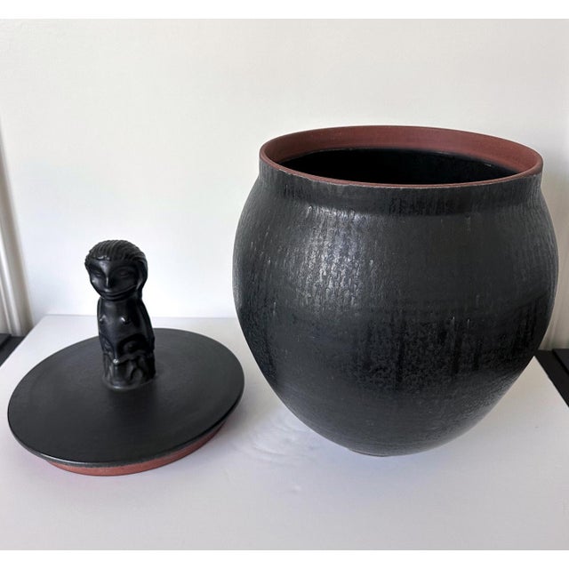 Large Early Unique Glazed and Sculpted Ceramic Vessel Mary and Edwin Scheier For Sale - Image 11 of 14
