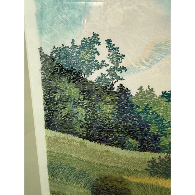 Printmaking Materials Gordon Mortensen "West Baker Park 1977" Woodcut Original, Signed For Sale - Image 7 of 12