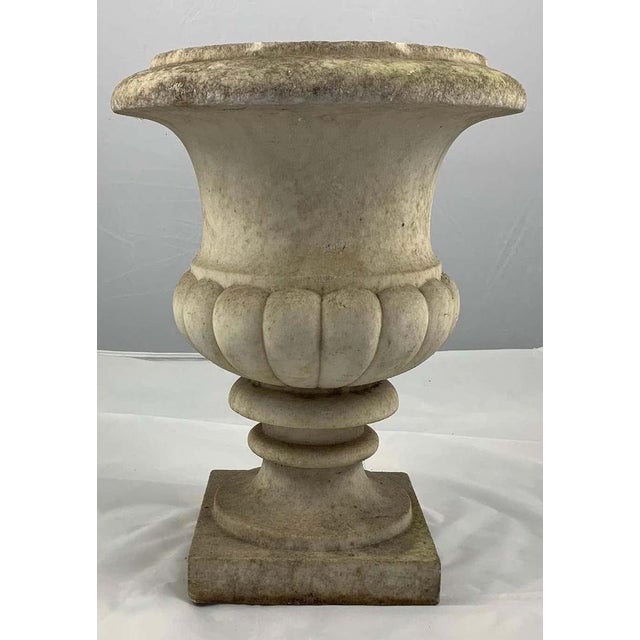19th Century Carrara Marble Campana Urns, Set of 2 For Sale - Image 4 of 11