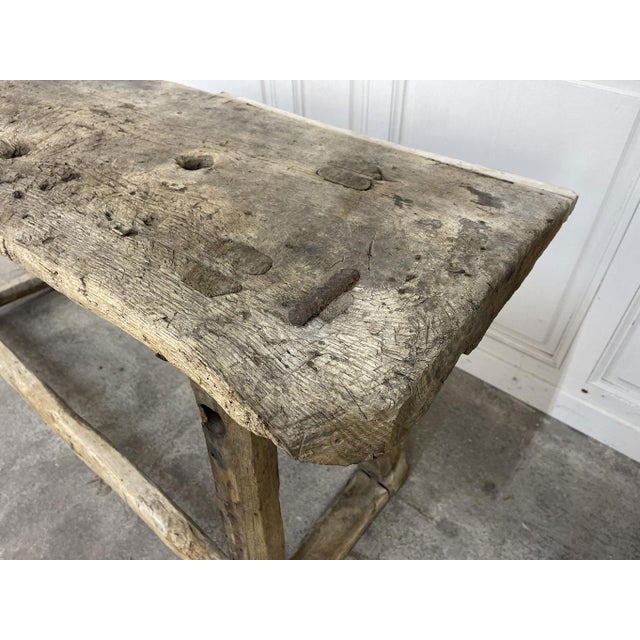 Tan Antique Carpenters Workbench, 1830s For Sale - Image 8 of 13