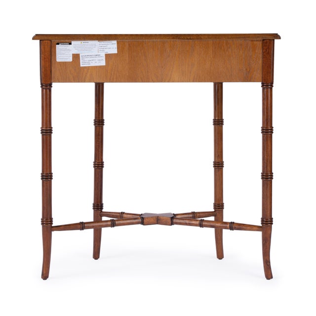 Wood Skilling 31 in. W Specialty Demilune Shape Wood 1 Drawer Console Table, Olive Ash For Sale - Image 7 of 9